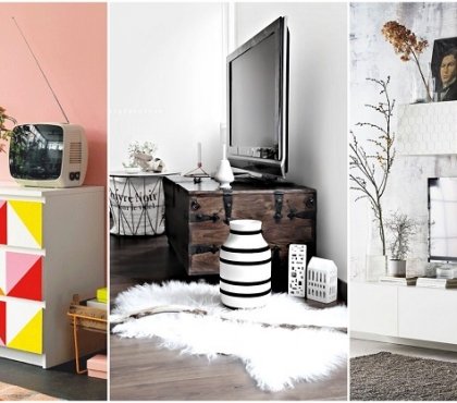 idées meuble télé moderne en bois pas cher salon ikea noir gris blanc