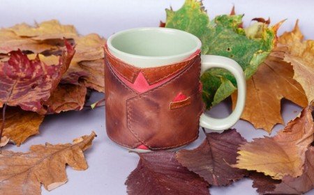 personnaliser tasse à café cuir déco automne