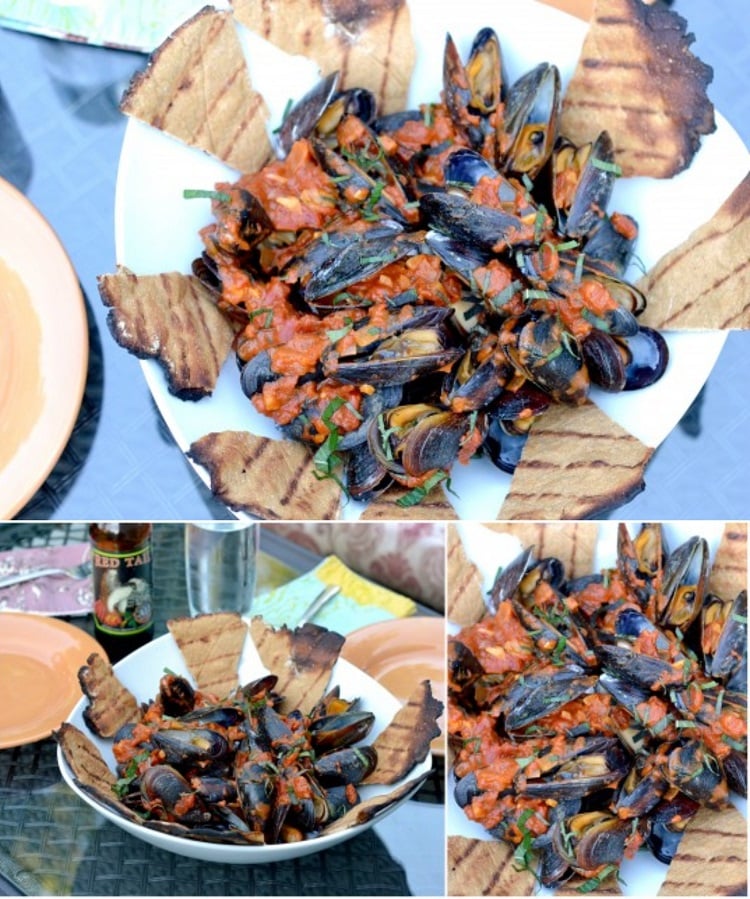 recette grillade papillote de moules au barbecue aluminium recette provençale tomate
