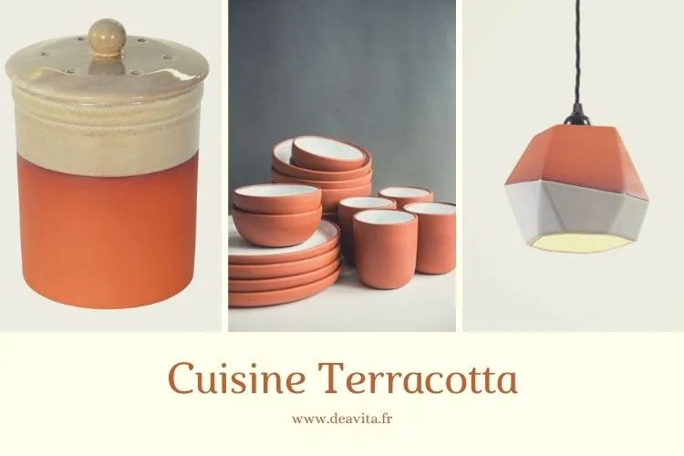 Accessoires de cuisine en couleur terracotta