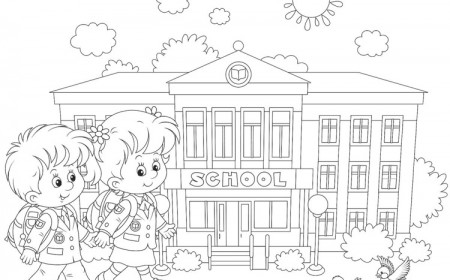 coloriage rentrée maternelle imprimer petits écoliers école