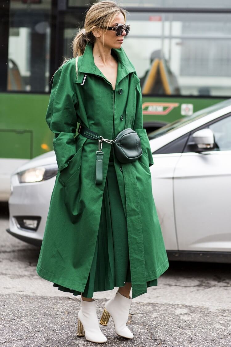 comment porter un trench femme vert émeraude