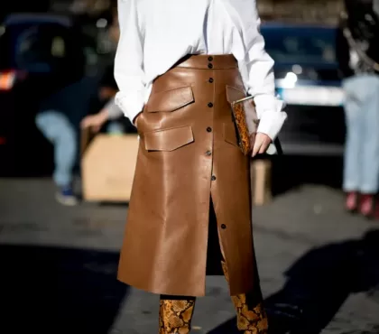 comment porter une jupe en cuir a 50 ans mode automne hiver 2021