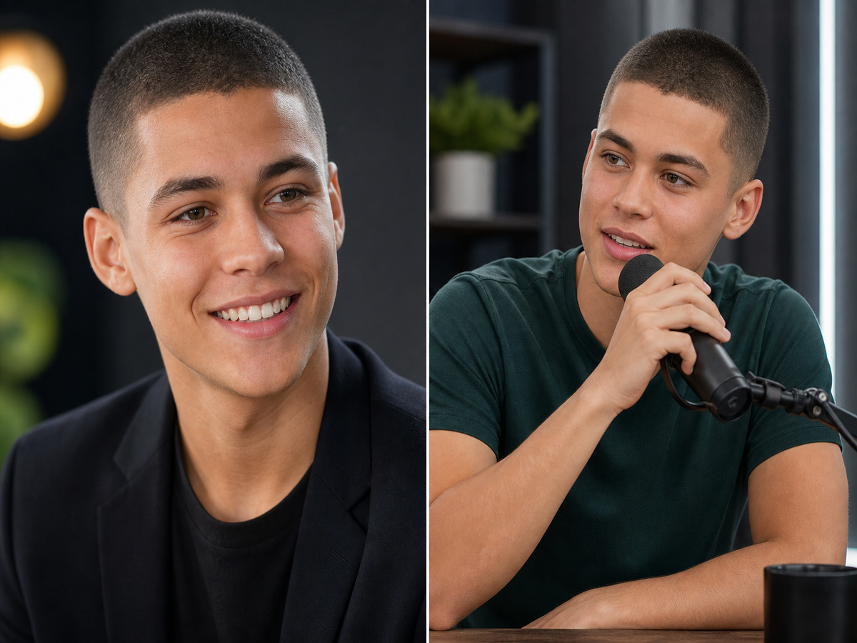 Coupe de cheveux courte buzz cut ado garçon souriante, look moderne et tendance 2021