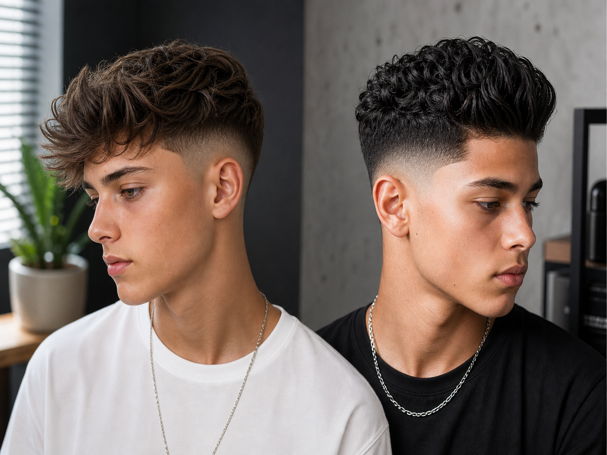 coupe de cheveux tendance ado garçon dégradé cheveux longs pompadour style rockabily