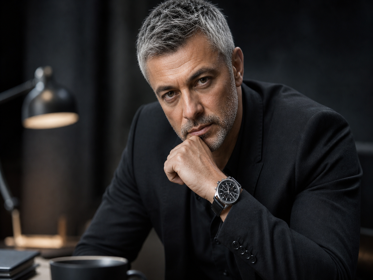 coupe courte homme poivre et sel