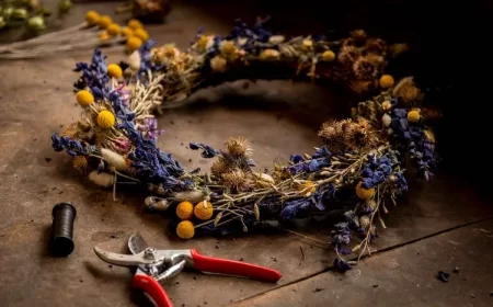 couronne de fleurs séchées à fabriquer décoration automne