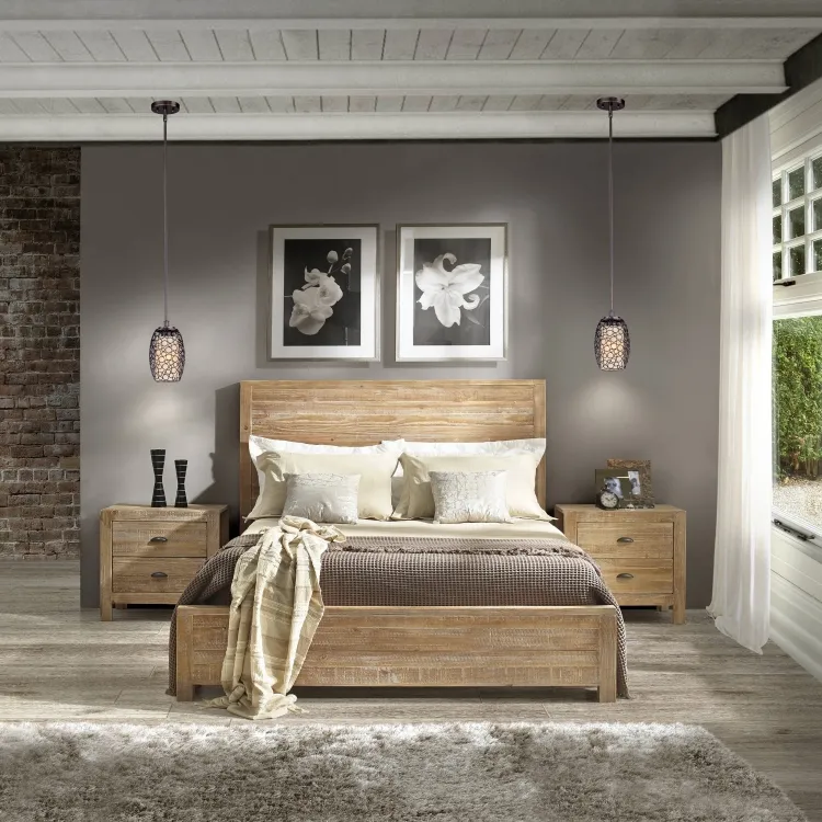 décoration petite chambre à coucher adulte bois cérusé