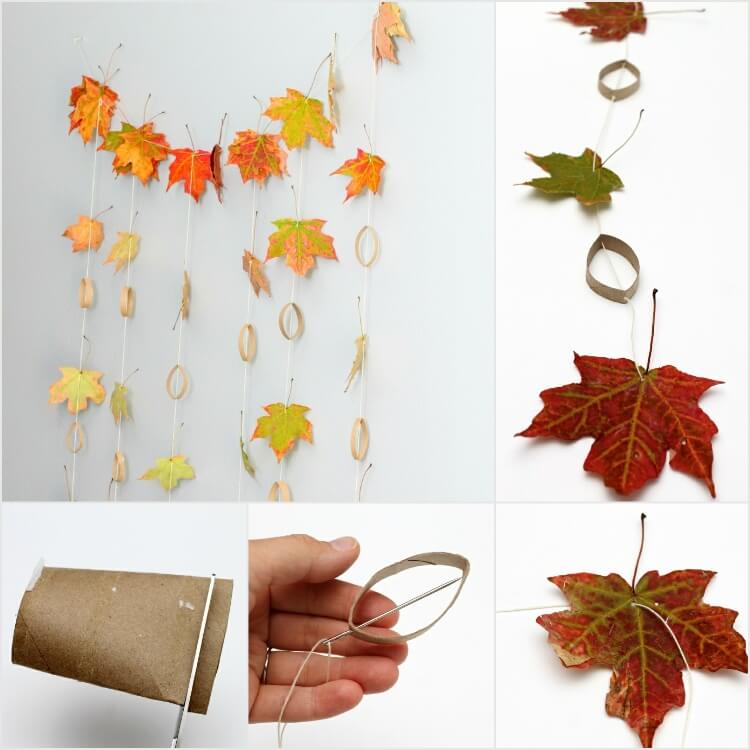 fabriquer guirlande de feuilles d'automne naturelles