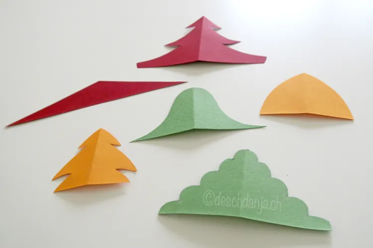 feuilles origami idée décoration automne papier couleur récup DIY