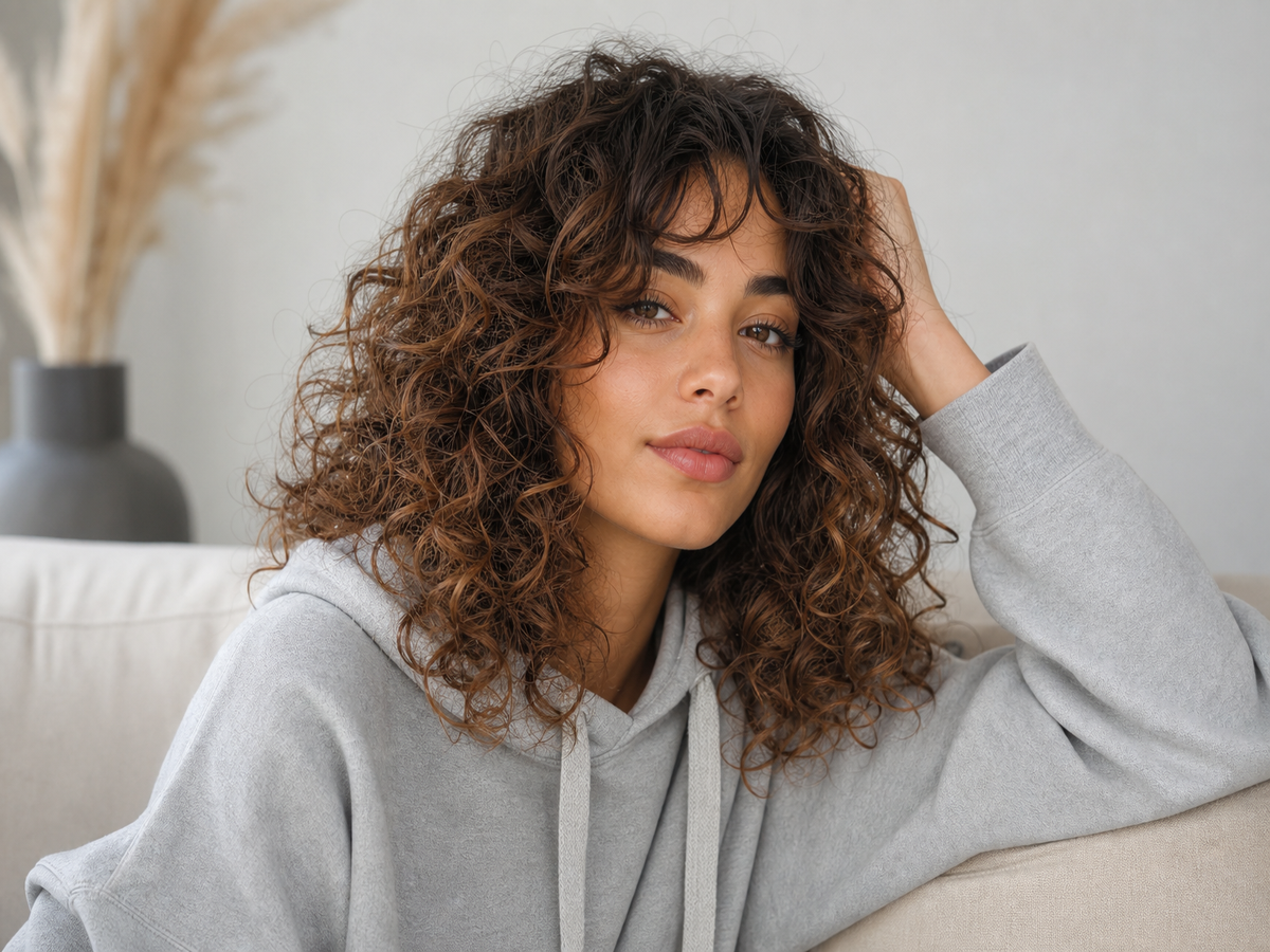 frange rideau cheveux ondulés bouclés frisés