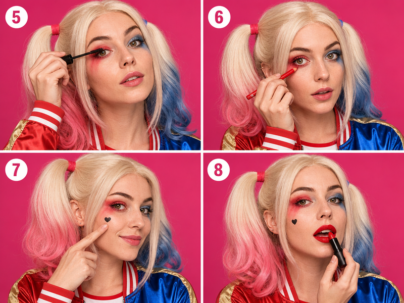 photo de maquillage harley quinn