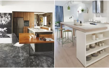 modele îlot central cuisine table pas cher moderne