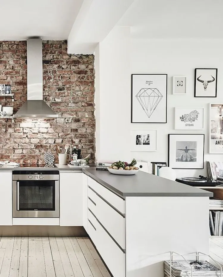 brick wallpaper kitchen ideas white kitchen wall decor accent wall trends 2021