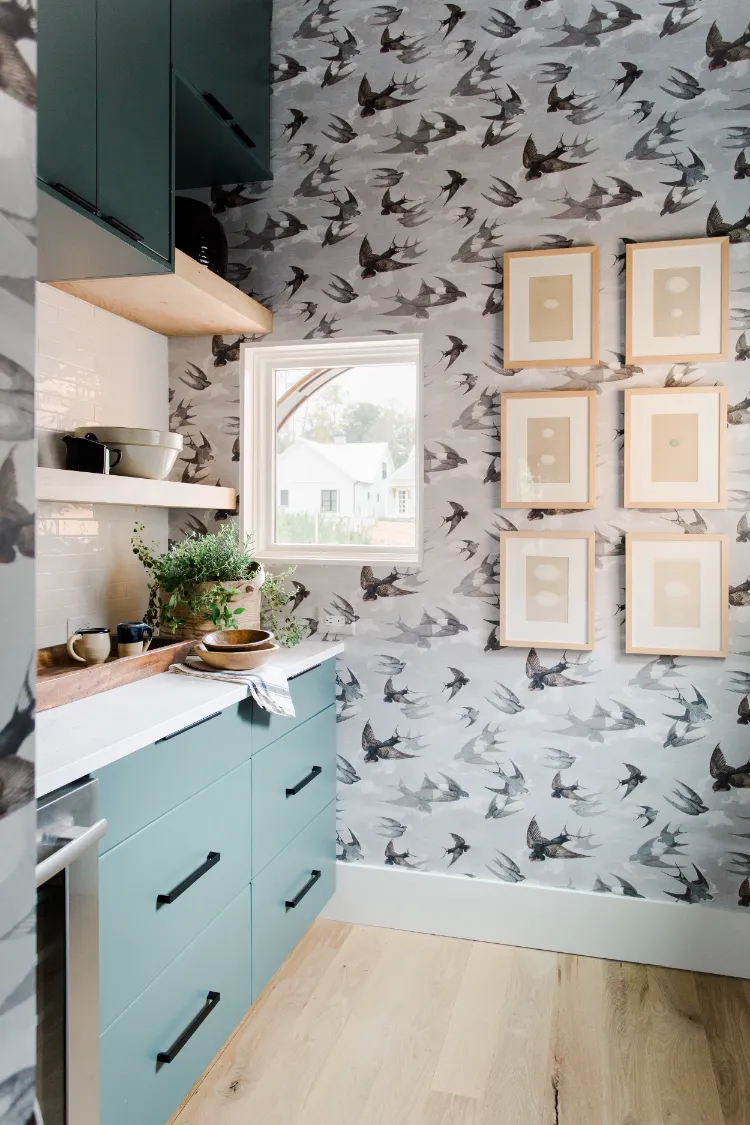 wallpaper for kitchen trends 2021 natural inspiration animal pattern deco birds