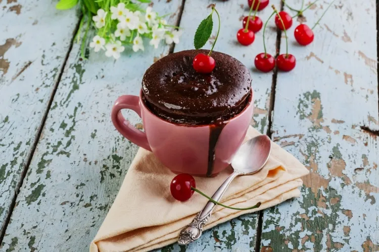 recette mug cake au chocolat et cerise