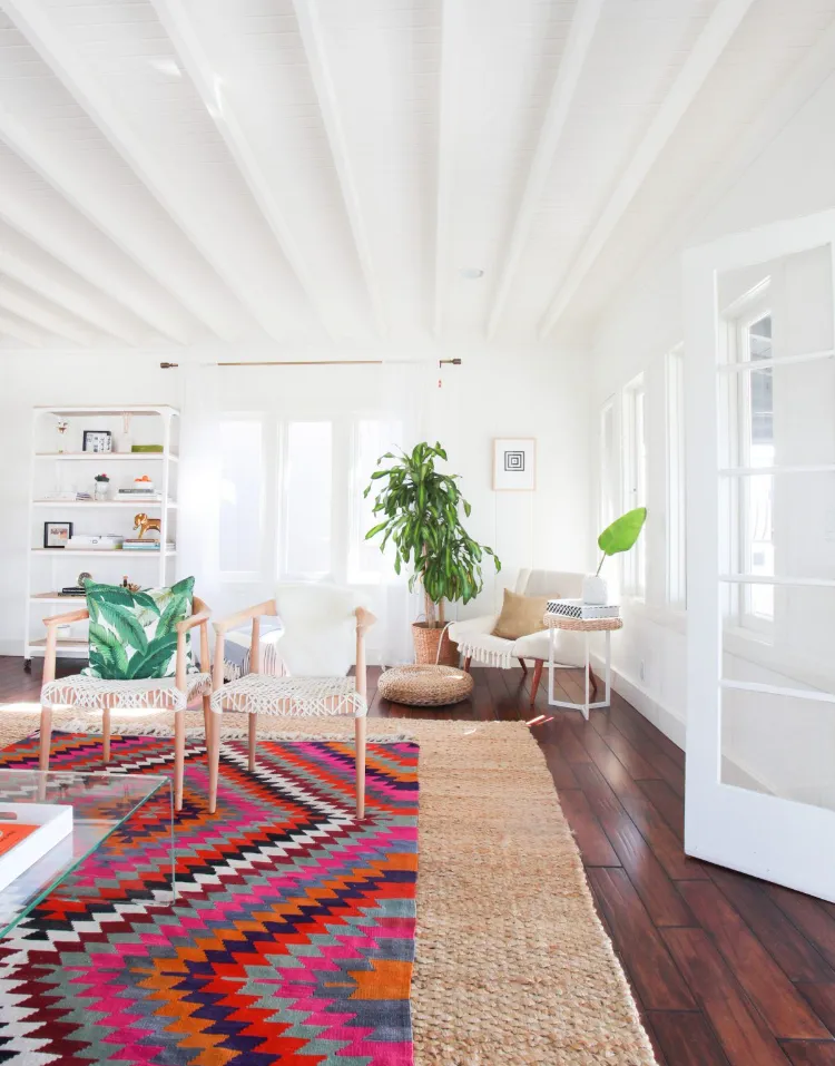 tapis kilim coloré moderne salon tendance décoration 2021 intérieur