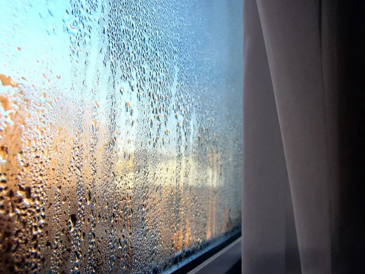 condensation sur les fenêtres réaction collision air chaud surfaces froides