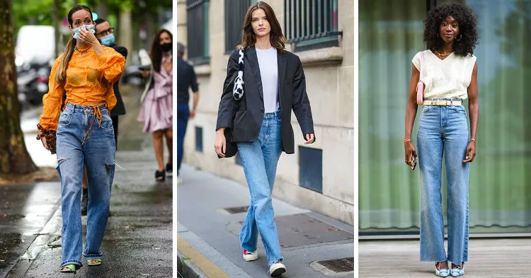 jeans coupe large taille haute tendances mode automne hiver 2021 2022