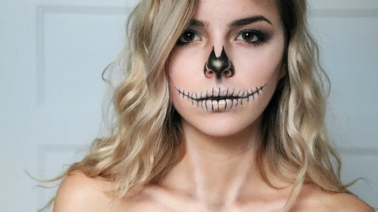 maquillage tete de mort tendance halloween