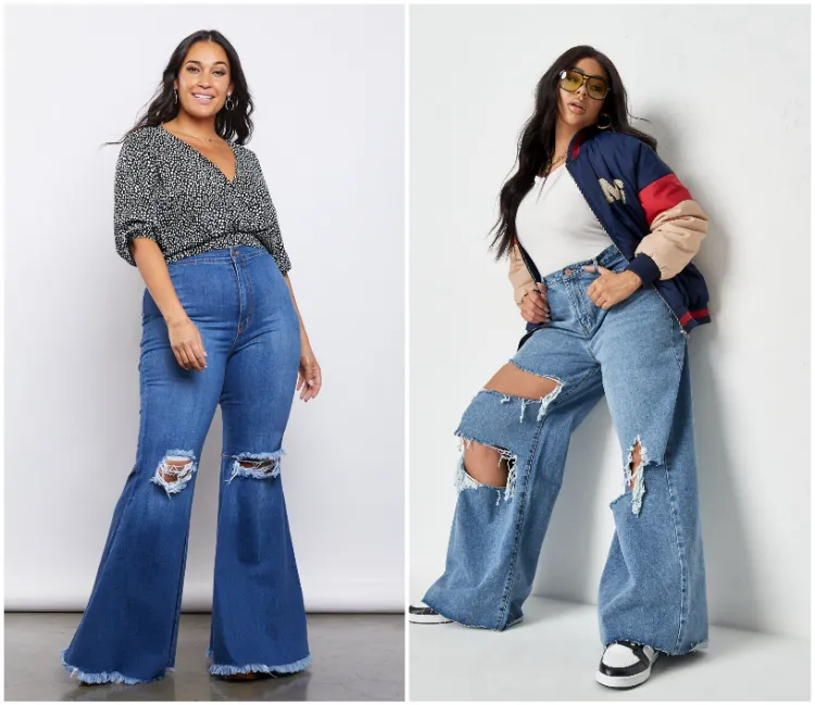 plus size fashion new arrivals 2021 autumn ladies chic stretch flare jeans