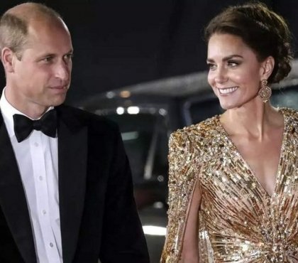 prince william kate middleton avant-première mourir peut attendre à Londres tapis rouge chignon Kate Middleton