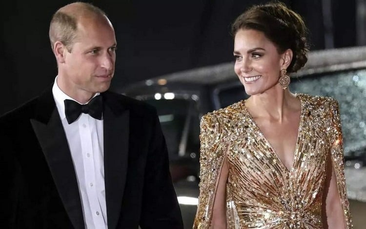 prince william kate middleton avant-première mourir peut attendre à Londres tapis rouge chignon Kate Middleton