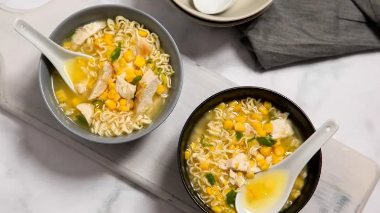corn noodle chicken soup recipe for a fall meal minus 15 minutes