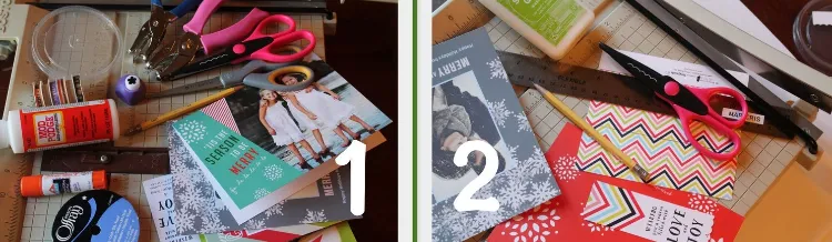 activités manuelles Noel cadeaux DIY comment recycler cartes voeux année précédente marque-pages