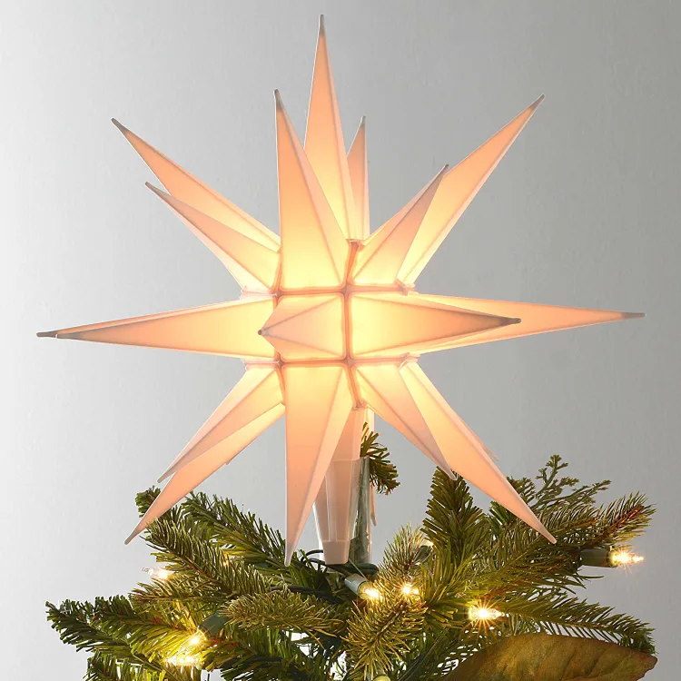 cimier de sapin lumineux LED étoile morave 3D décoration de noel haut de gamme