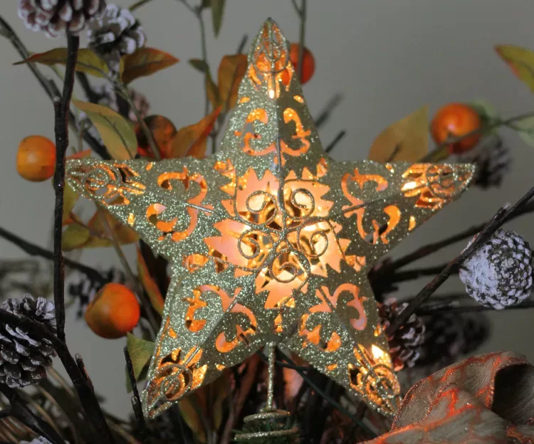cimier lumineux pour sapin de noel forme étoile filigrane idée originale