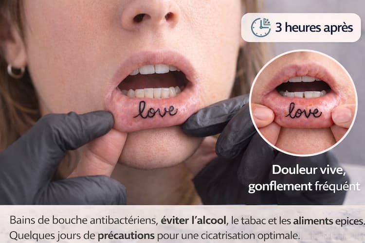 combien de temps la lèvre reste gonflée après tatouage