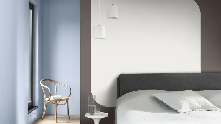 couleur de l'année de Dulux 2022 Bleu Horizon palette associée Salon comment adopter teintes blanches et neutres créer un espace ouvert tendances intérieur 2022