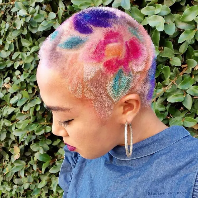 Coloring haircut woman coloring trend 2021 rainbow hair