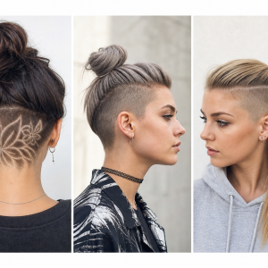 Coupe de cheveux rasée femme : coiffures tendance hiver 2021 avec tatouage capillaire et undercut