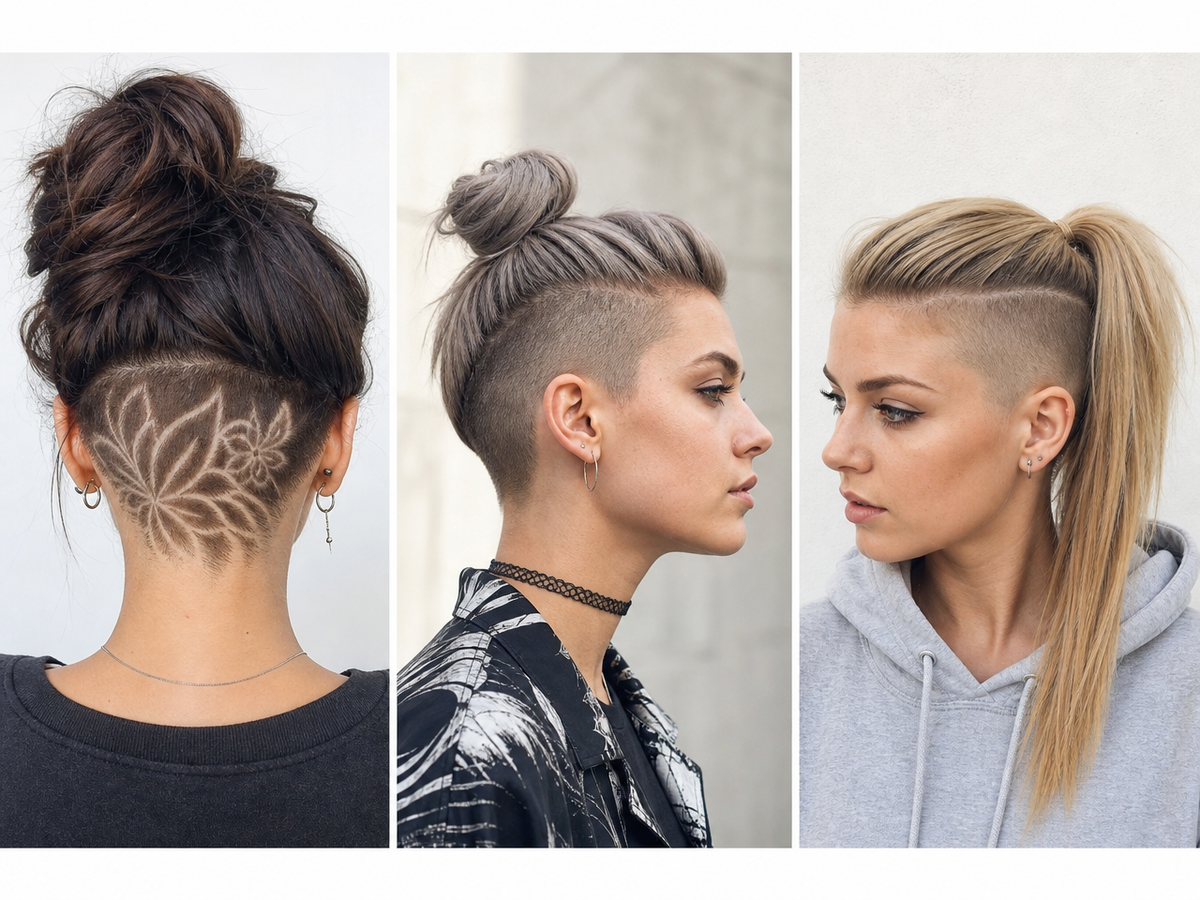 Coupe de cheveux rasée femme : coiffures tendance hiver 2021 avec tatouage capillaire et undercut