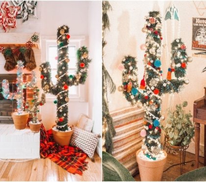 décoration de Noel cactus projet DIY adulte sapin alternatif original