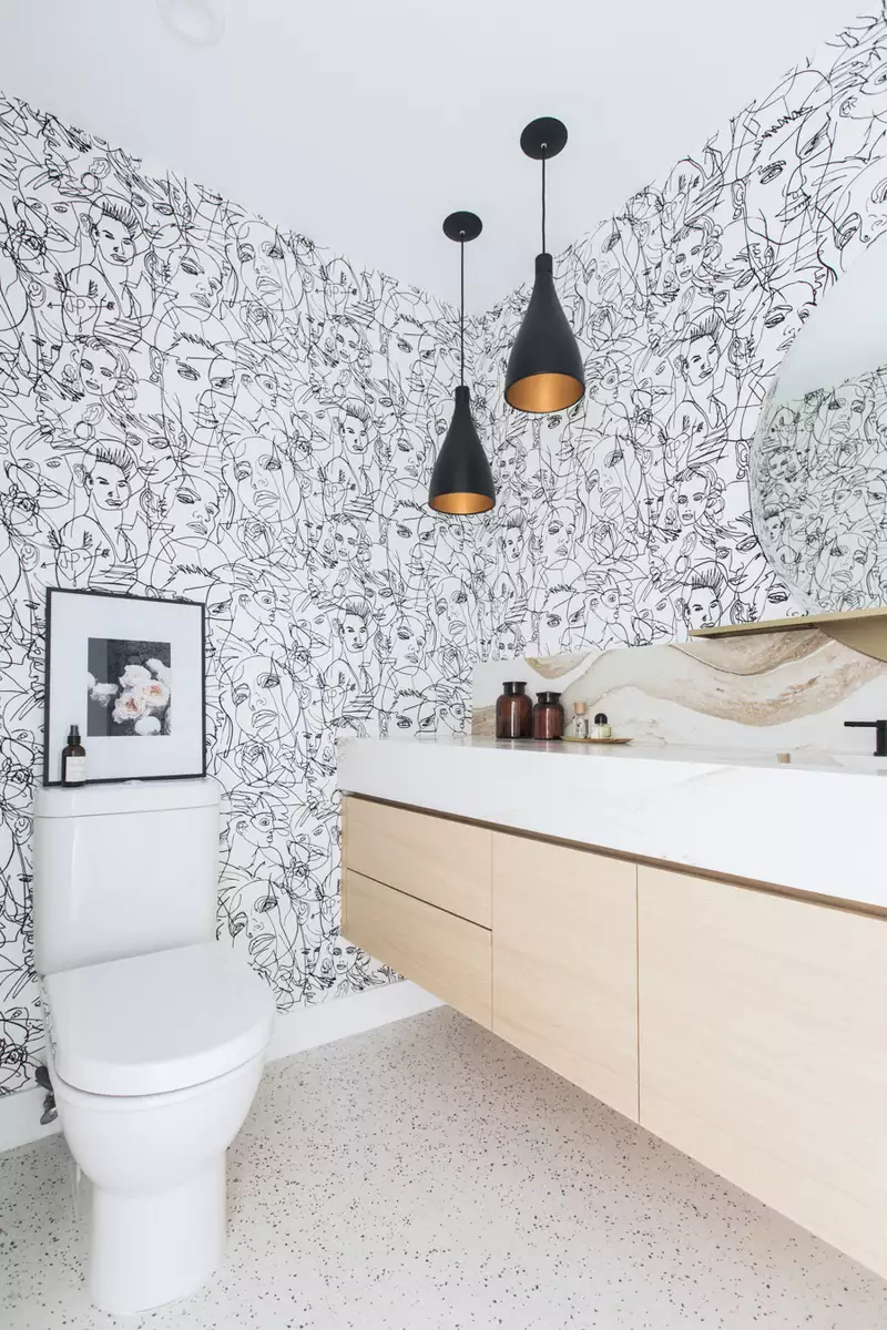 decorer une salle de bain blanche papier peint sticker mural décoration murale salle de bain autocollante