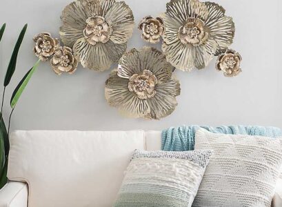 décoration murale moderne fleurs en métal mur accent au salon