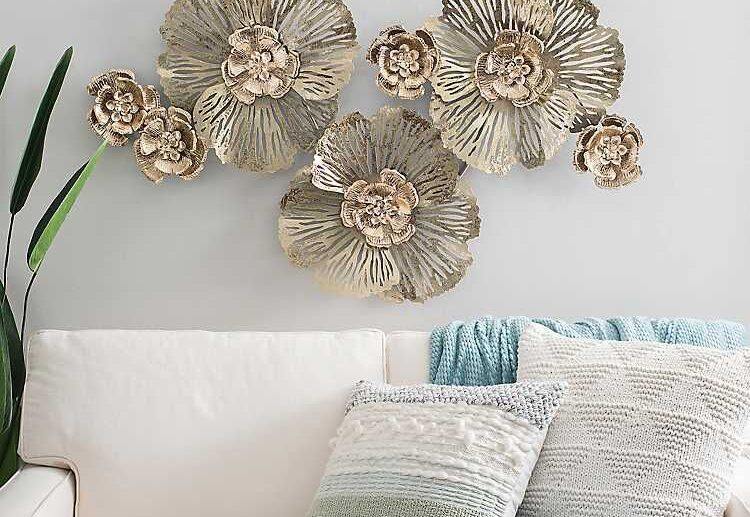 décoration murale moderne fleurs en métal mur accent au salon