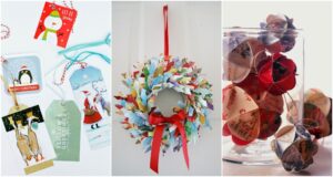 idées activités manuelles Noel adultes recycler cartes de voeux années précédentes décoration