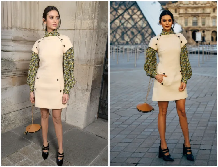 outfits looks nina dobrev dress style fashion week 2021 paris fall winter