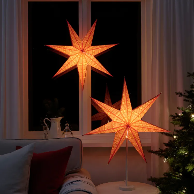 luminaires de Noel IKEA abat-jours étoiles suspension lampe à poser décorer maison
