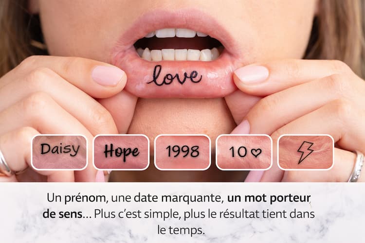 mots courts pour tatouage dans la bouche