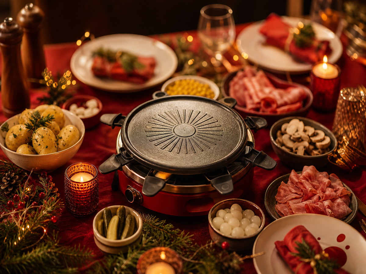 Soirée raclette table famille