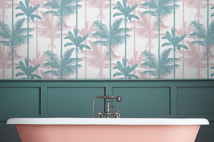 quel papier peint tendance salle de bains 2021