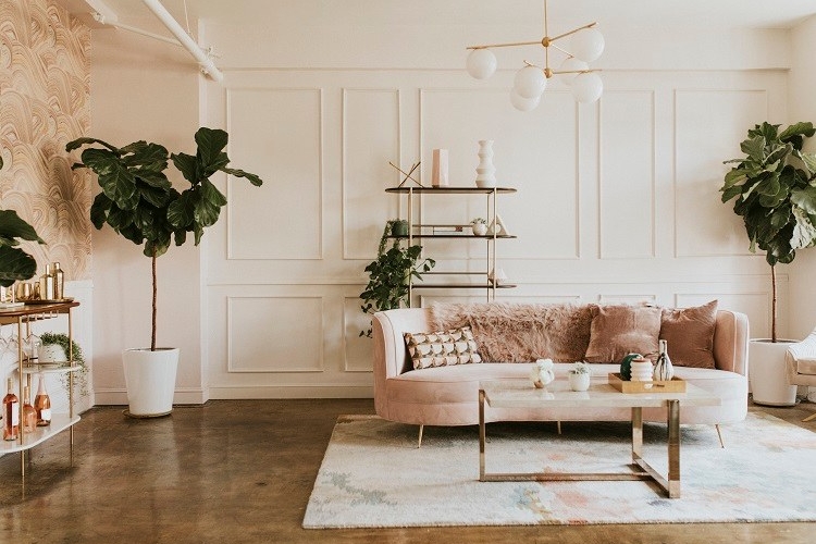 salon cocooning moderne pastels