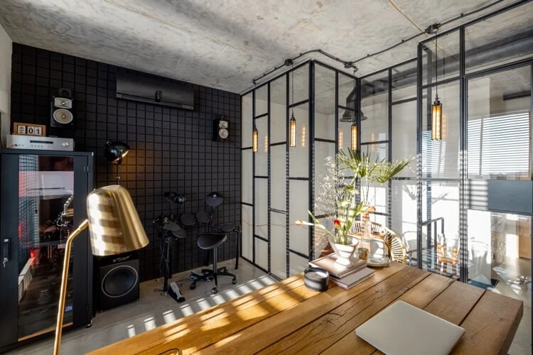 verrière mondrian design minimaliste original bureau à domicile contemporain