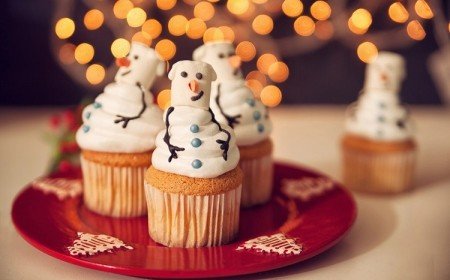 Cupcake bonhomme de neige guimauve