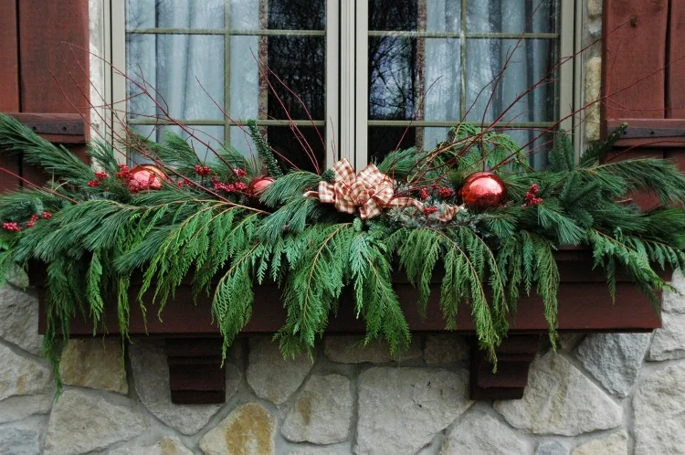 Fenêtres décoration de Noël extérieure facile